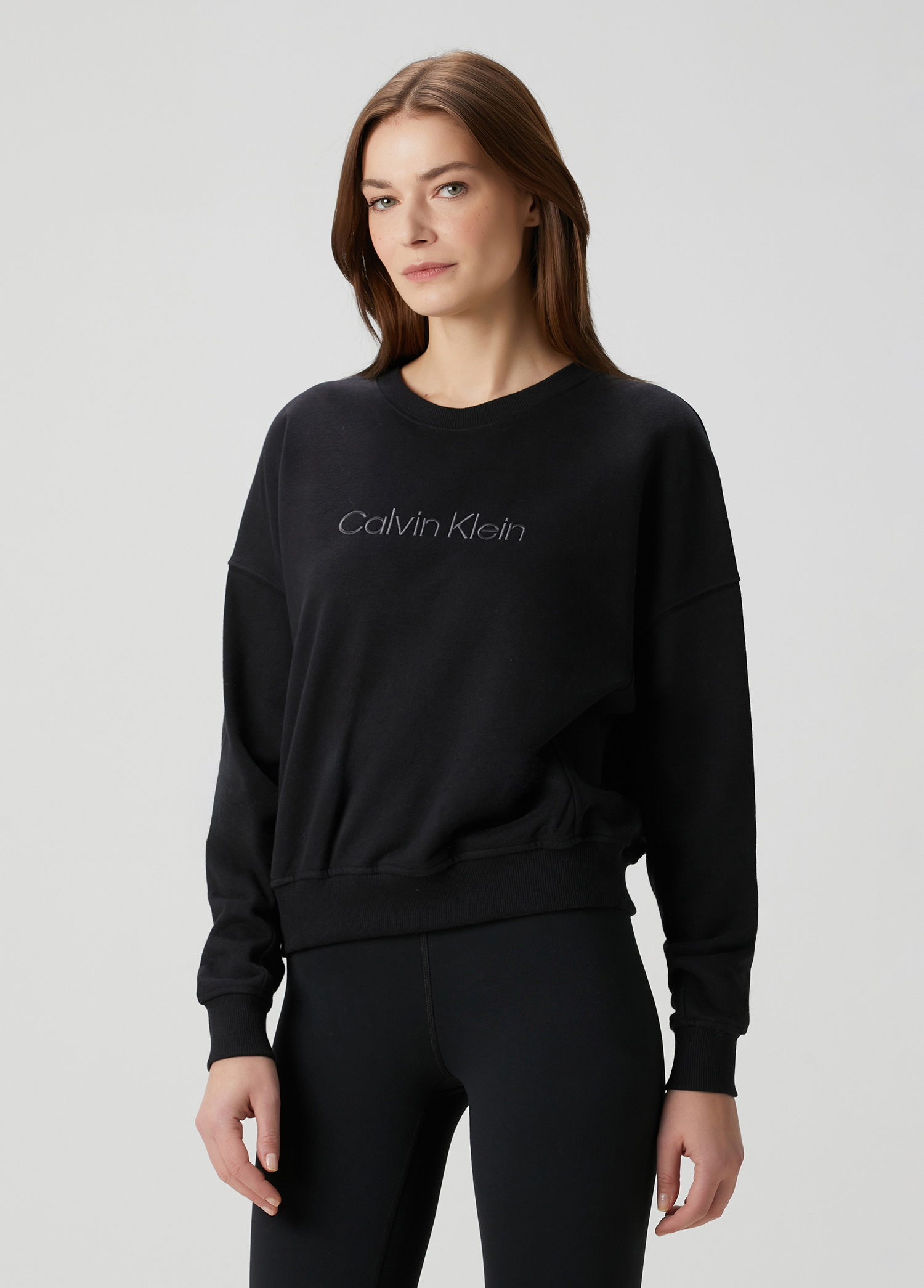 Calvin Klein - سویشرت مشکی با لوگو کلوین کلین - تصویر 4