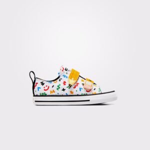 کفش کتانی آل استار کانورس چاک تیلور مدل Easy On Doodles Baby Sneakers White