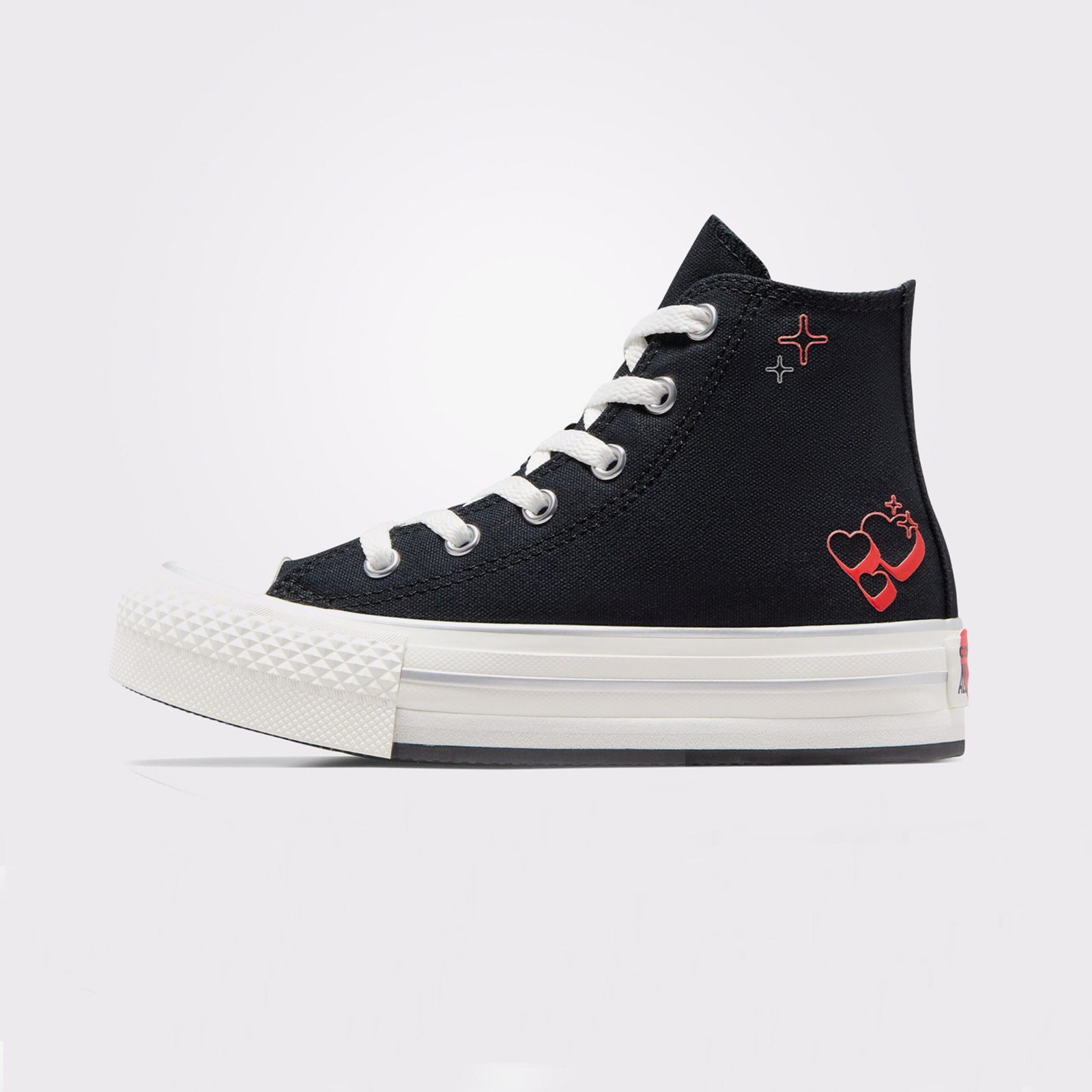 کفش کتانی بچهگانه کانورس چاک تیلور مدل All Star EVA Lift Platform Y2K Heart مشکی - تصویر 3
