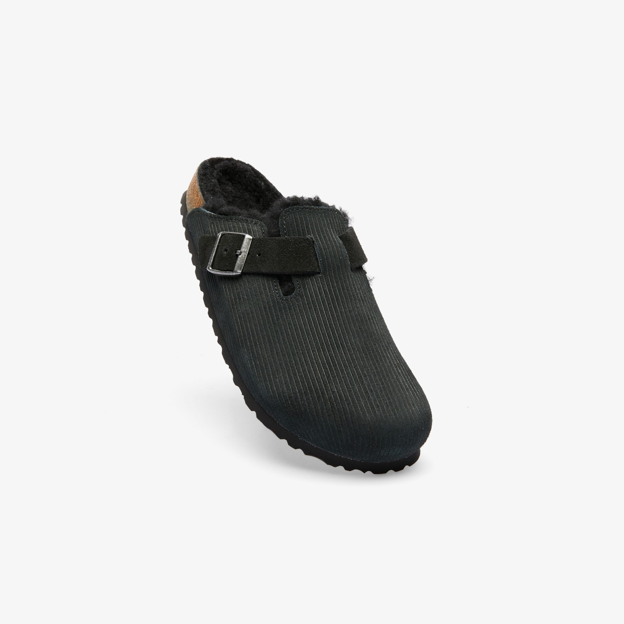 صندل مردانه مشکی Birkenstock مدل Boston Teddy VL Gepragt - تصویر 3