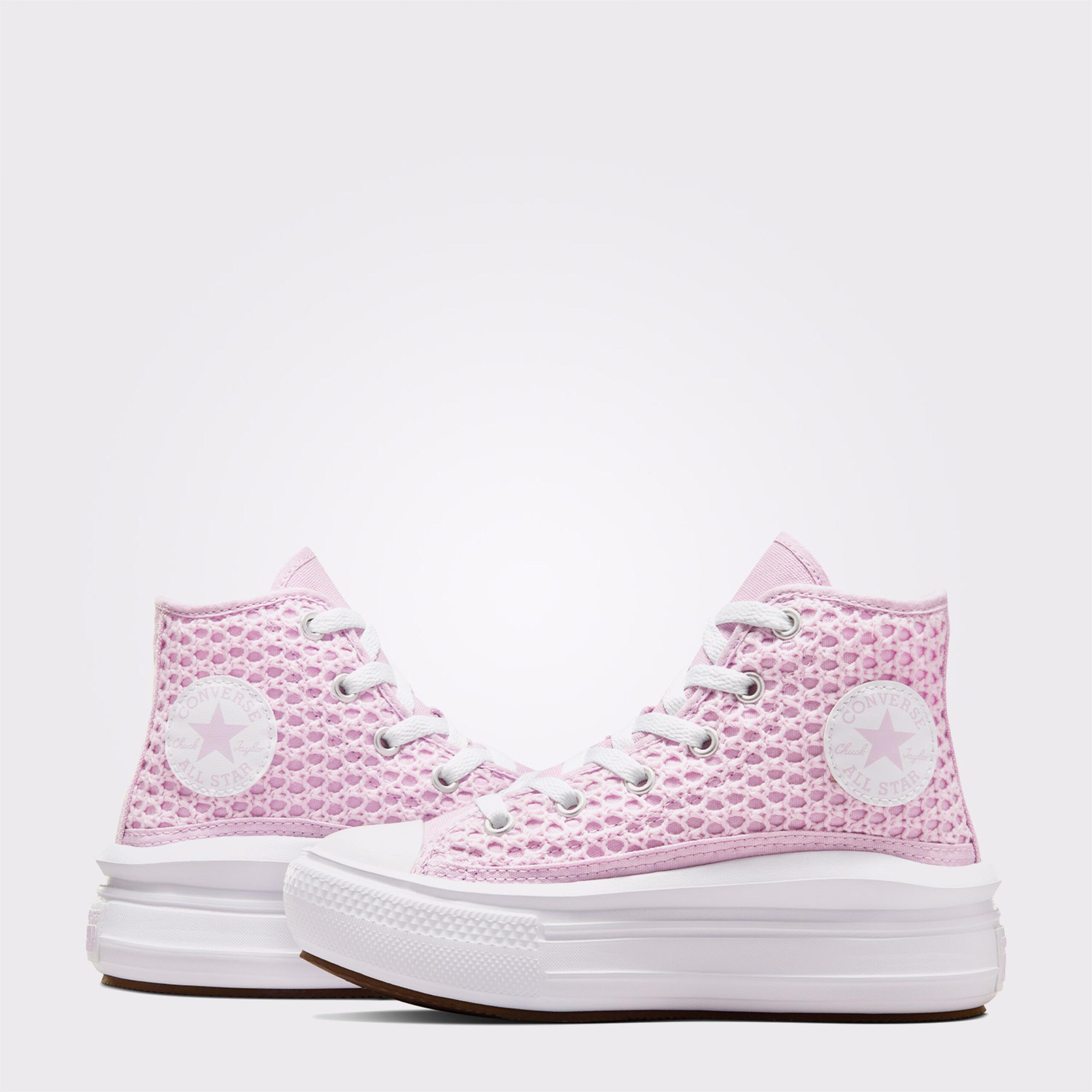 کفش کتانی کانورس چاک تیلور آل استار مدل Move Baby Pink Platform - تصویر 5