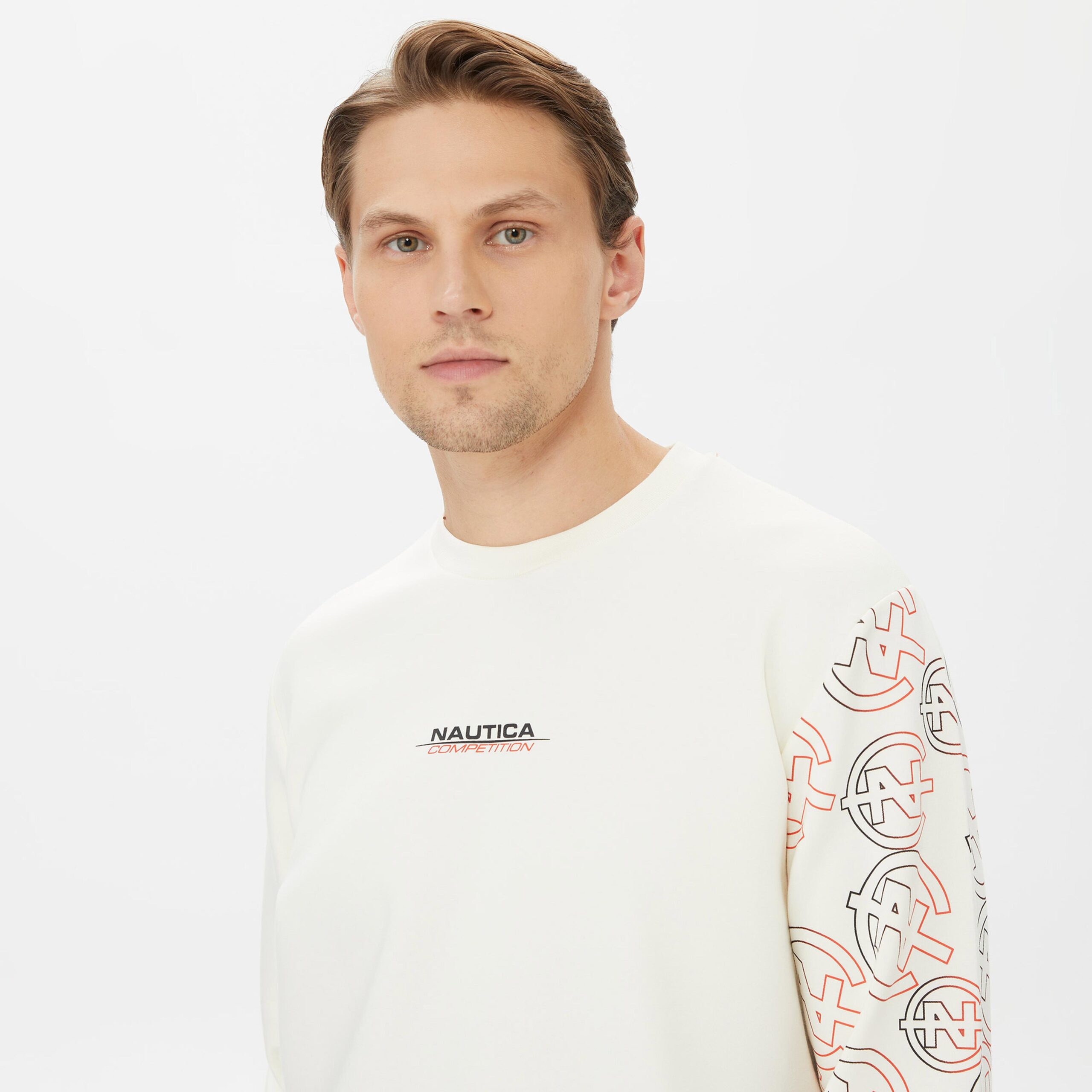 سویشرت مردانه Nautica مدل Standard Fit سفید - تصویر 4