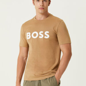 Boss - تی شرت مردانه Regular Fit مدل بژ با چاپ لوگو