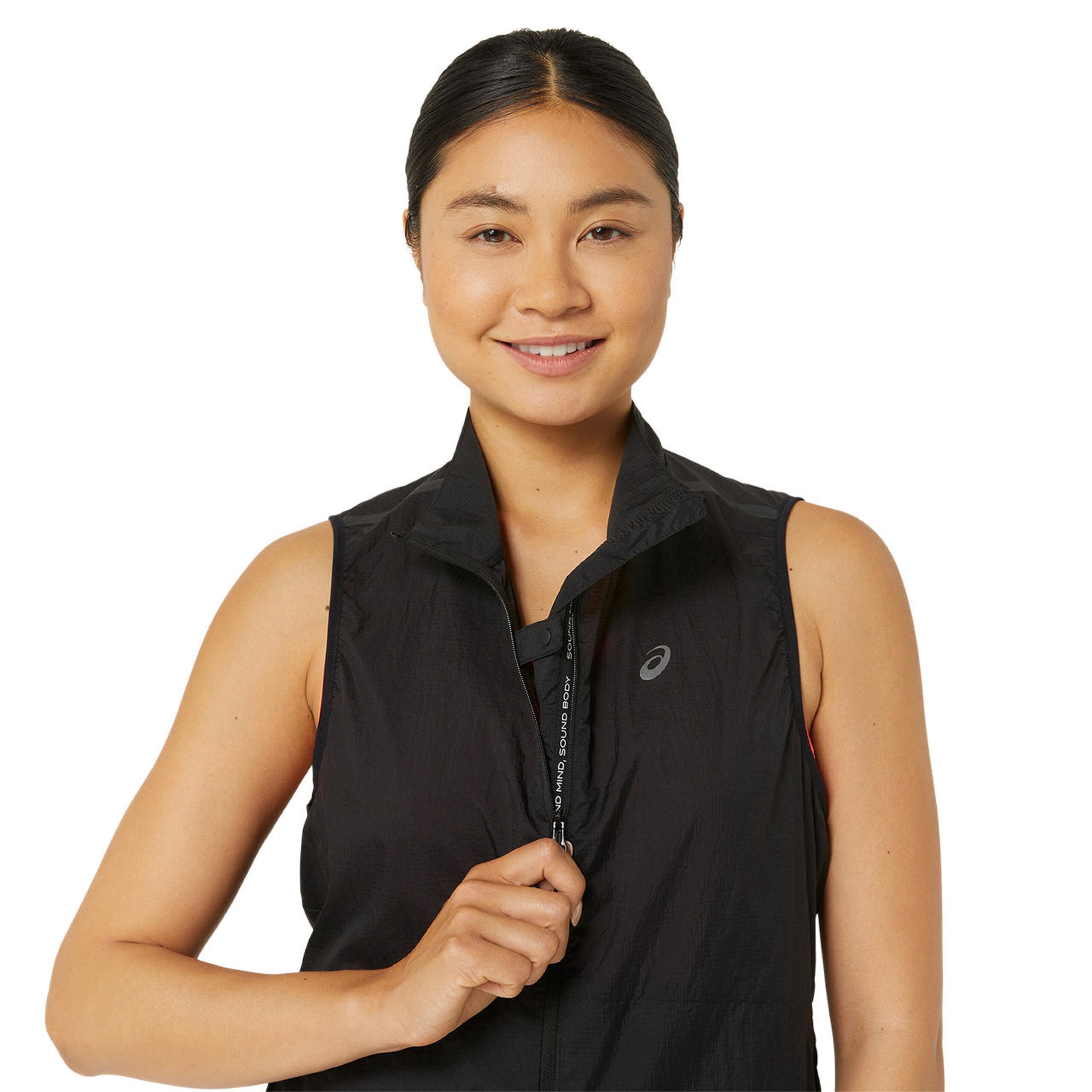 جلیقه دویدن زنانه مشکی Asics Metarun مدل Gilet Packable - تصویر 4