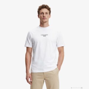 تی شرت مردانه سفید طرح گرافیکی Calvin Klein Relaxed Fit
