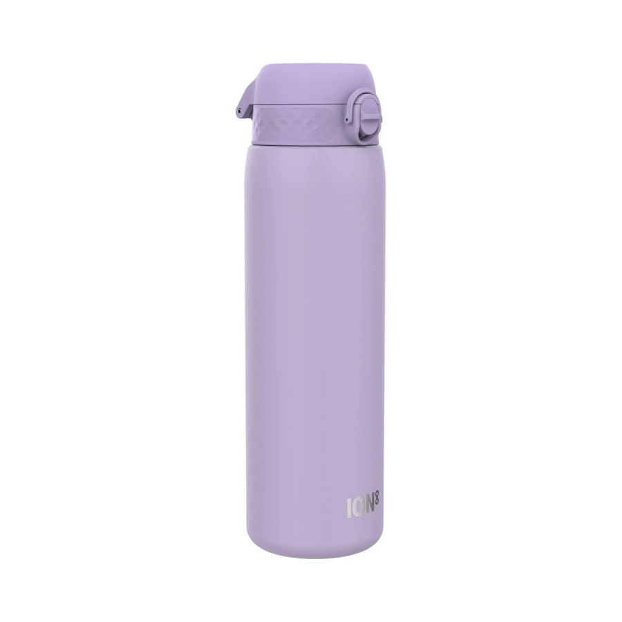 Ion8 Gourde Inox Léger 1 Litre, Non Isolé, Anti-Fuite, Facile à Ouvrir, Verrouillage Sécurisé, Lavable au Lave-Vaisselle, Poignée de Transport, Acier Inoxydable, 1200ml, Violet Clair