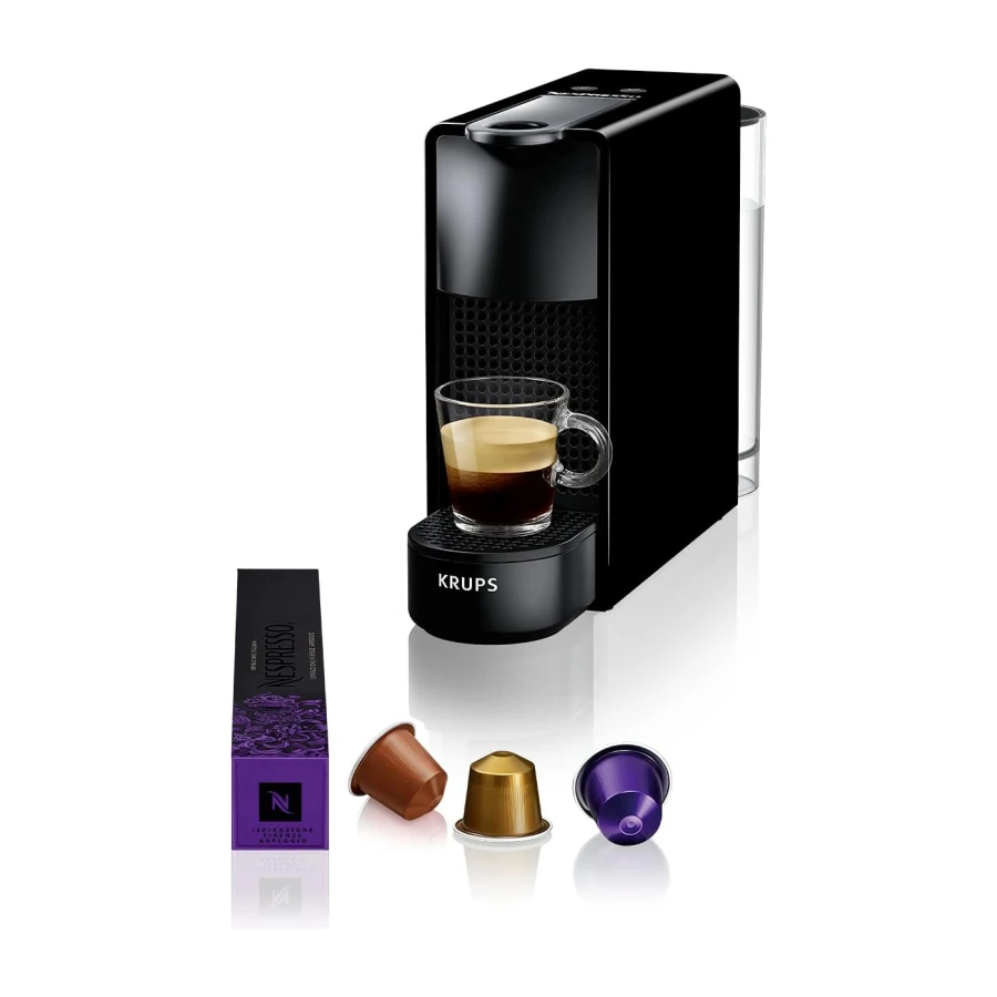 Machine à Café Nespresso Krups Essenza Mini Noir Cafetière à Capsules XN110810 [Classe énergétique A+]