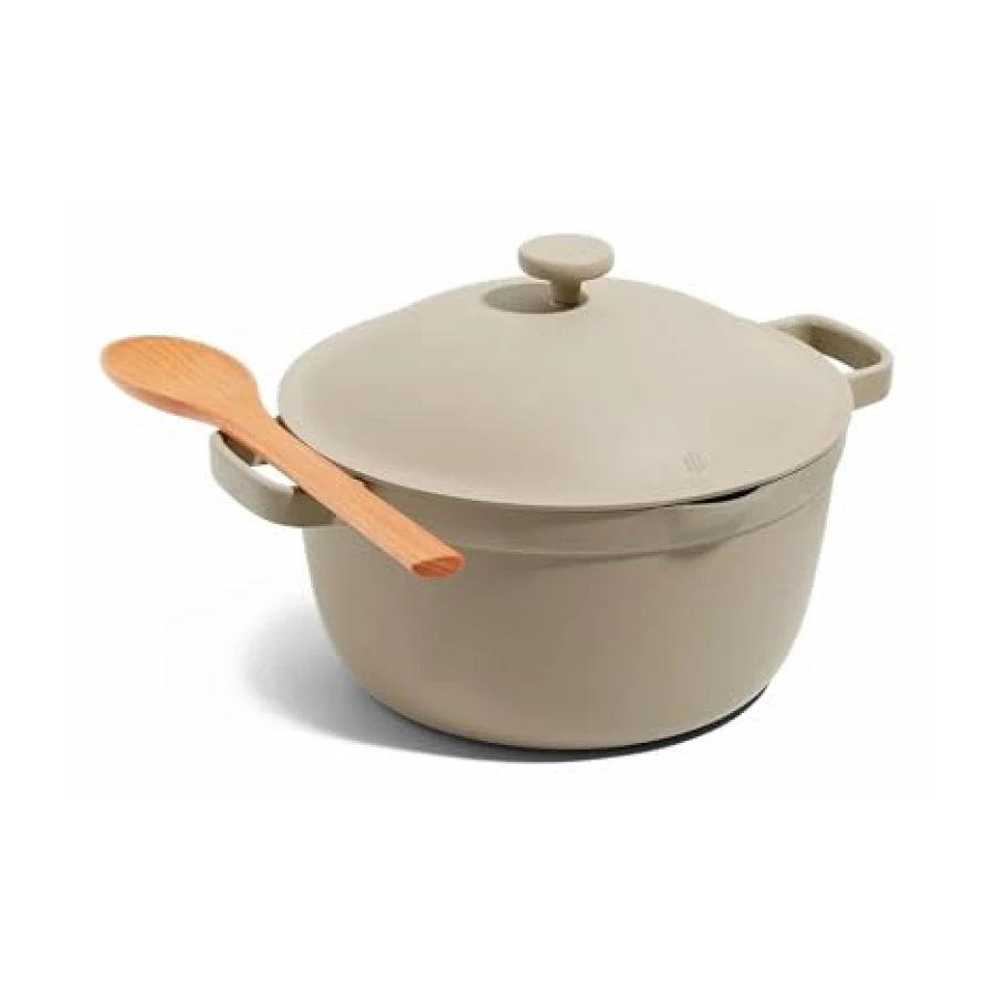 Our Place Perfect Pot – Casserole en céramique antiadhésive de 5,5 l avec couvercle | Batterie de cuisine polyvalente pour cuisinière et four | Vapeur, cuire, braiser, rôtir | Sans PTFE et PFOA | Non