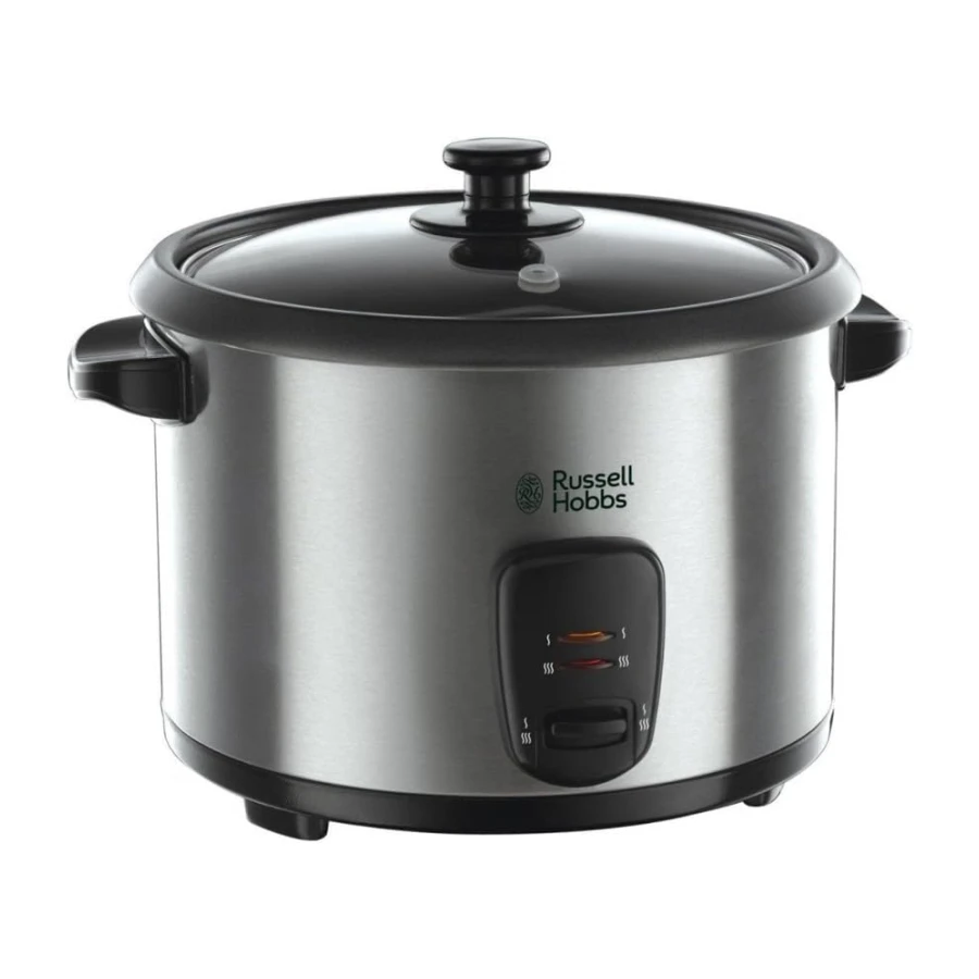 Russell Hobbs Cuiseur de Riz [Grande Capacité] Inox (1,8L, 10 portions, cuillère à riz & Dosette incl., Arrêt & Maintien au Chaud Auto,Idéal aussi pour légumes/poisson etc.,Bol antiadhésif) 19750-56
