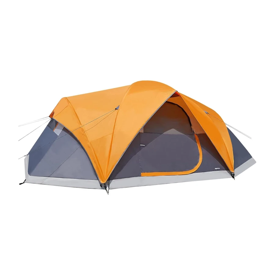 Amazon Basics Tente de camping dôme avec auvent et sac de transport, tente 3 saisons, imperméable à l'eau, facile à installer, pour 6 personnes