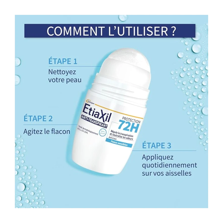 Etiaxil Anti-Transpirant Roll-On Protection 72h Peaux Sensibles 2x50ml