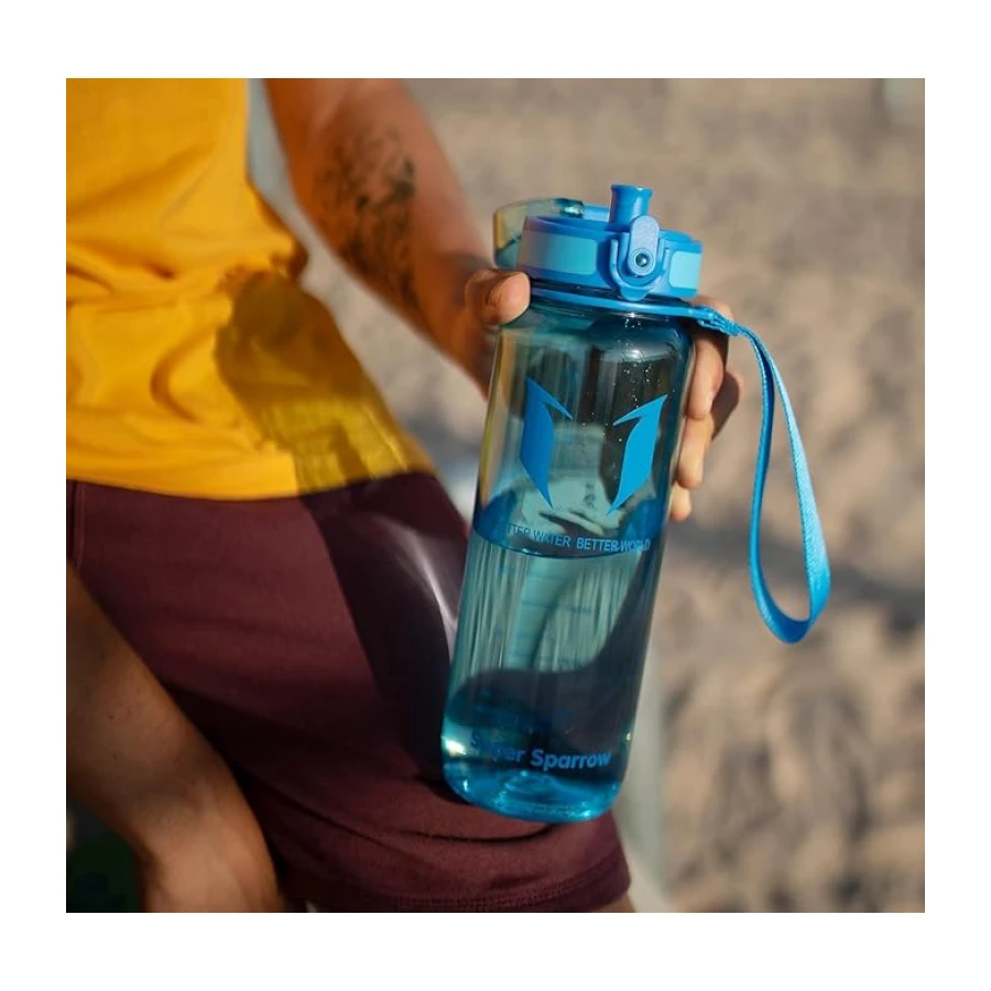Sparrow Gourde Sport 500ml/750ml/1L - sans BPA - Tritan Plastique Bouteille | Étanche, Gourdes eau, Légère, Lave-vaisselle, Flip Top 1-Clic, Ergonomique, École, Sport, Fitness, Gym, Running, Randonnée