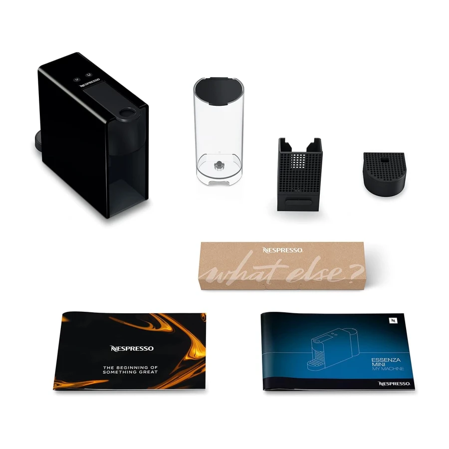 Machine à Café Nespresso Krups Essenza Mini Noir Cafetière à Capsules XN110810 [Classe énergétique A+]