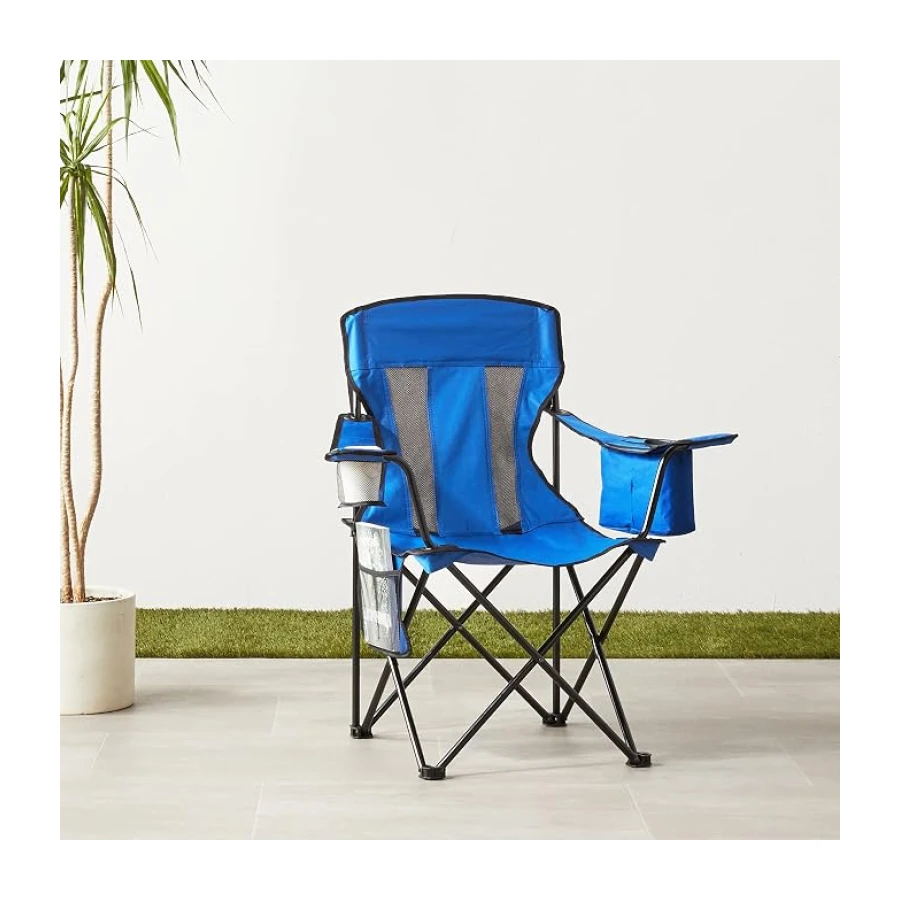 Amazon Basics Chaise de camping avec poche isotherme