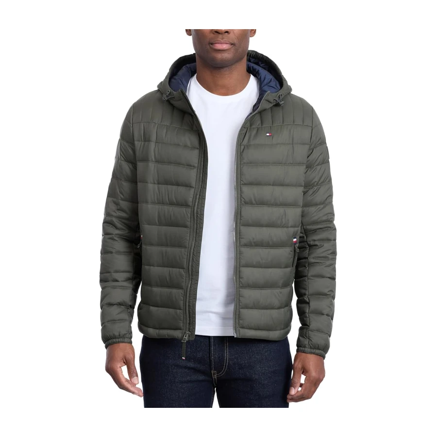 Tommy Hilfiger Down Alternative Hooded Puffer Jacket (Standard And Big & Tall) Manteau en duvet synthétique Homme