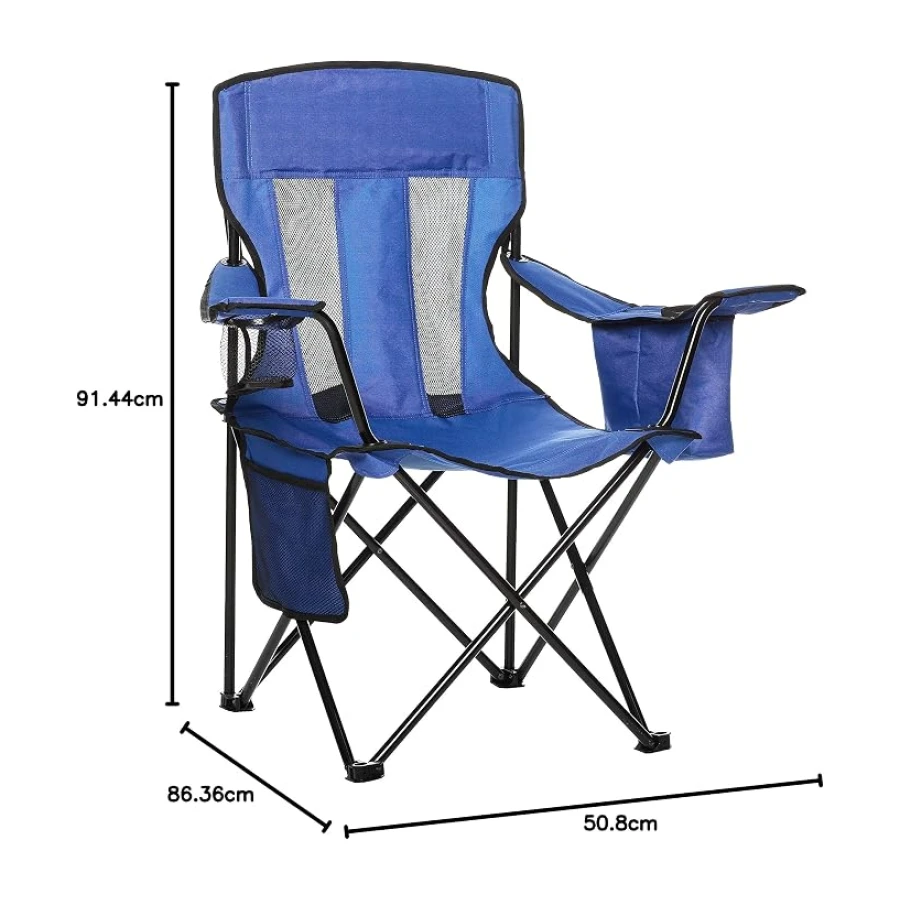 Amazon Basics Chaise de camping avec poche isotherme
