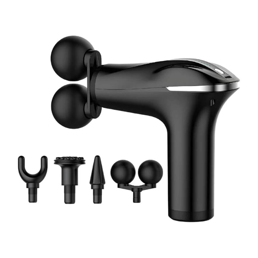 6 Kademeli Masaj Aleti, Taşınabilir Masaj Tabancası, Değişebilen 4 Farklı Başlık, 3200 Rpm Titreşim Gücü, 1800 Mah Batarya, Omuz, Boyun, Sırt, Bel, Kol ve Bacak Ağrıları İçin, Type-C Girişli