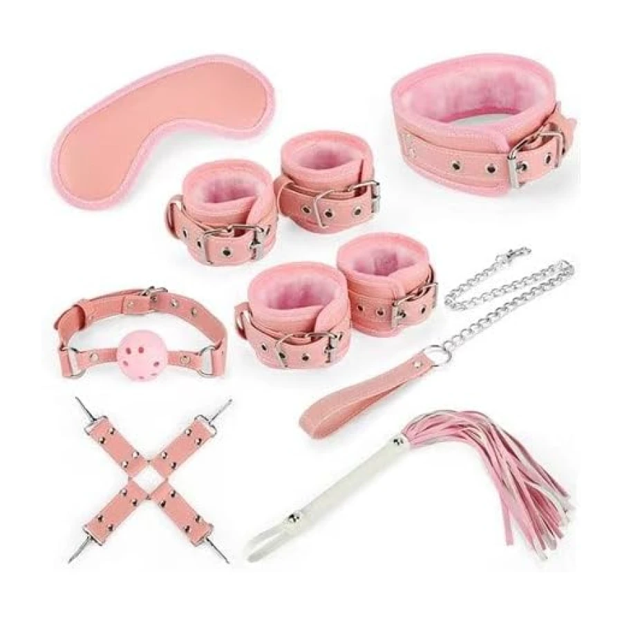 Fetiş Fantezi Serisi 8 Parça Mükemmel Set Pembe - BDMF025