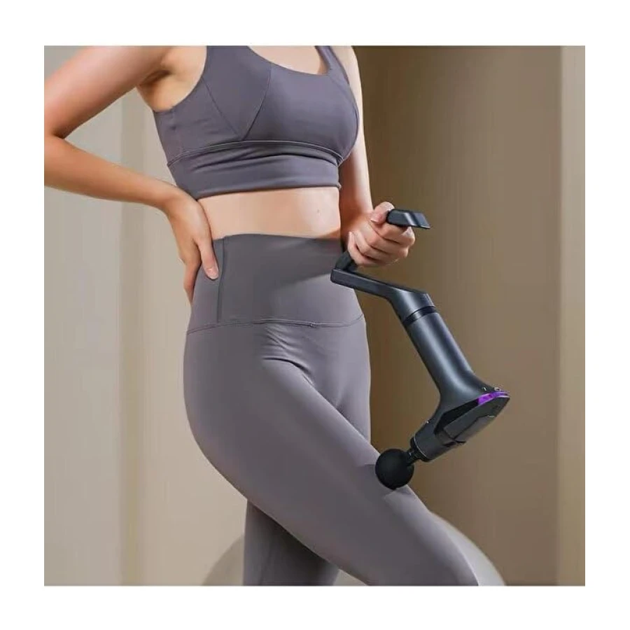 SMAYLING Ergonomik Masaj Tabancası - Uzatma Aparatı & Germe Bandı Dahil | 3200 RPM Derin Doku Masaj Cihazı | 4 Başlıklı, Dijital Göstergeli, 1800mAh Taşınabilir Kas Masaj Aleti