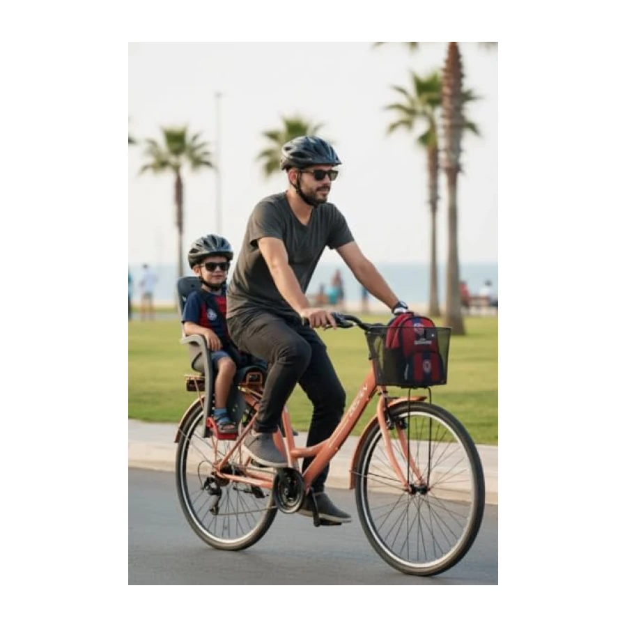 Bisan Lotus Kadın Şehir Bisikleti 44Cm V 26 Jant 21 Vites Mercan Beyaz