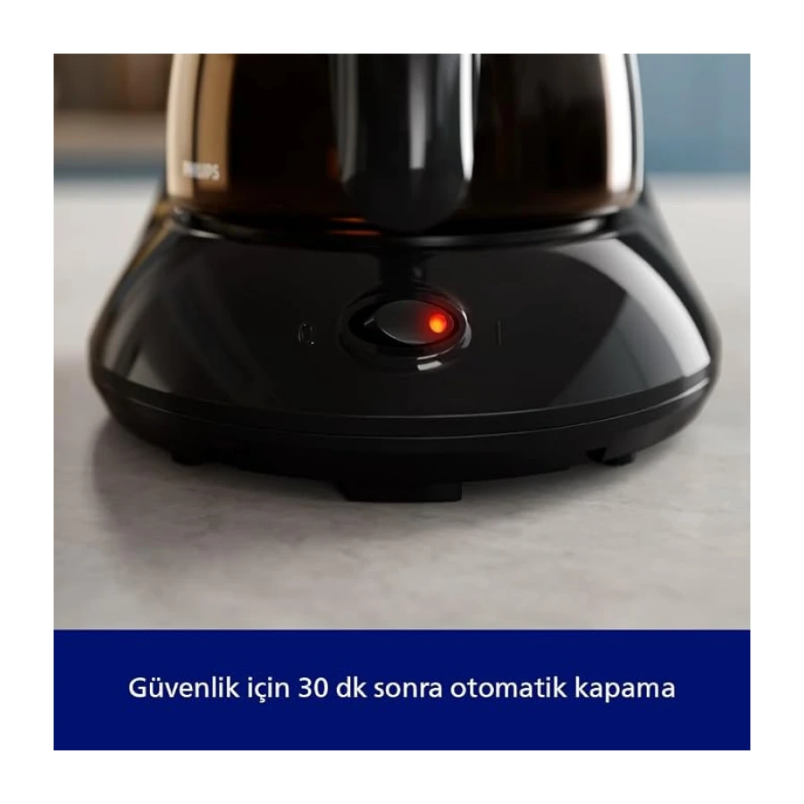 Philips Filtre Kahve Makinesi, 1,2 Lt Kapasite, Otomatik Kapanma, Cam Demlikli, Siyah ve Metal, HD7462/20