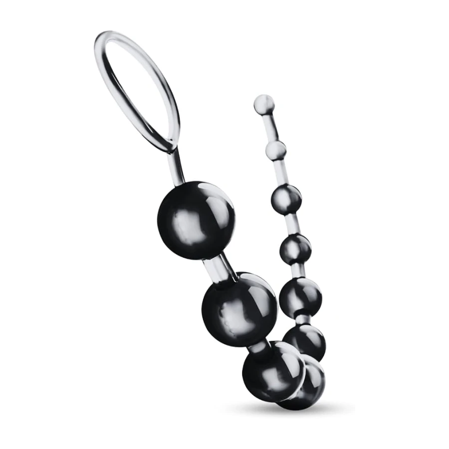 Pureloveadult Anal Beads Siyah 10 Boğumlu 30 Cm Tutma Halkalı Silikon Anal Plug Gizli Kargo