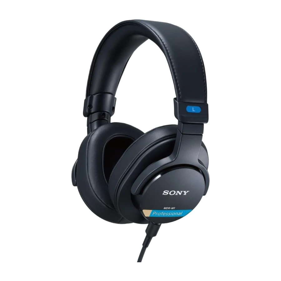 Sony MDR-M1 Studio Kapalı Arka Kulaklık - Kablolu, Ultra Geniş Bant Oynatma (5Hz-80kHz), Stüdyo Kaydı ve Karıştırma için İdeal, Hafif Tasarım (216g), 2 Çıkarılabilir Kablo içerir, Siyah