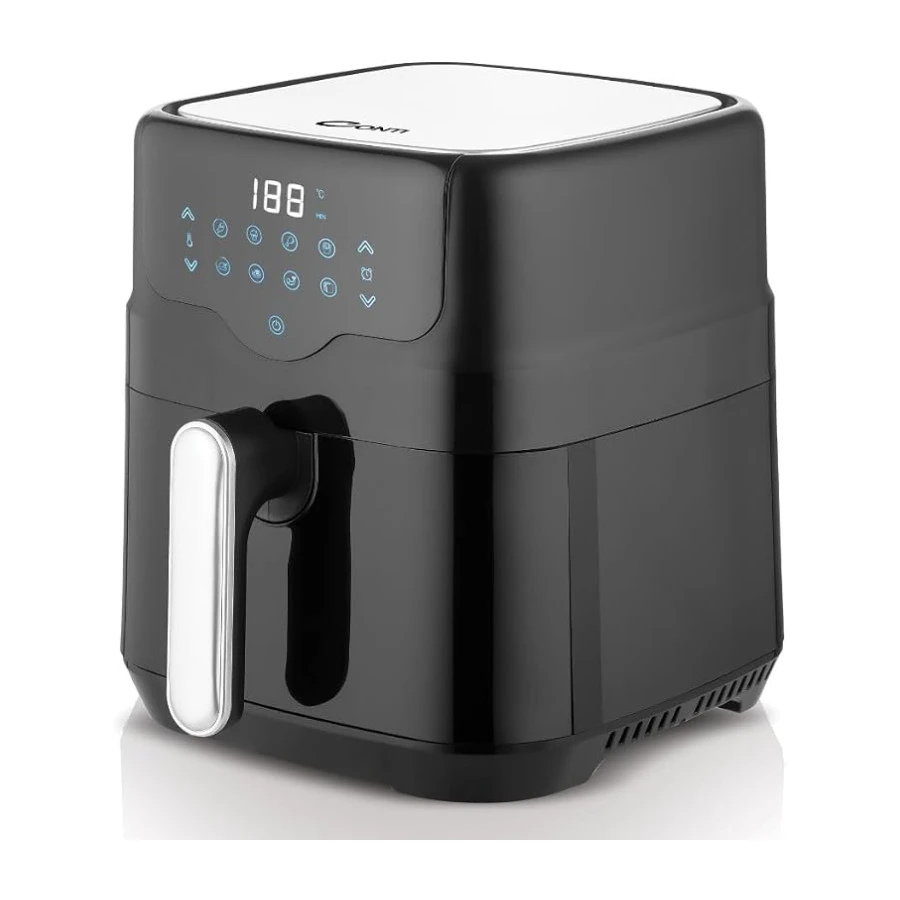 Conti CDF-451 Prime Airfryer Yağsız Fritöz 4.5 L, Dijital Dokunmatik LED Ekran, 8 Otomatik Program, 80-200°C Sıcaklık Ayarı, Yapışmaz Hazne,Kolay Temizlik