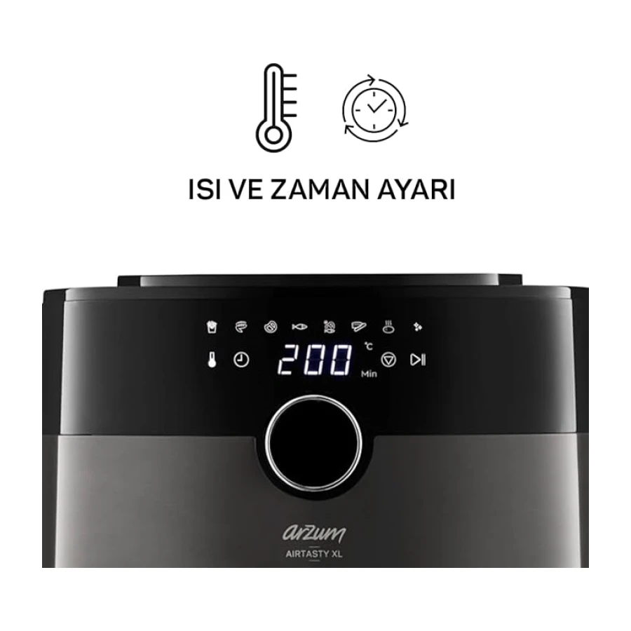 Arzum AR2074-G Airtasty XL Air Fryer Sıcak Hava Fritözü Gümüş