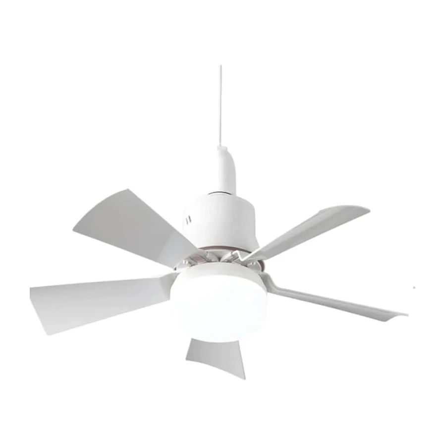 5 Kanatlı LED Işıklı Tavan Vantilatörü – Sessiz Çalışan, Uzaktan Kumandalı, Modern Beyaz Tasarım