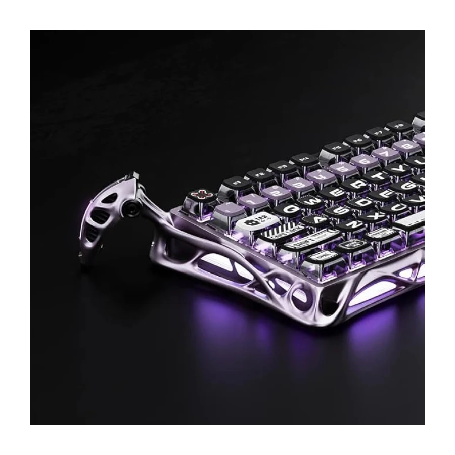 GravaStar Mercury V75 Pro HE Hall Effect Manyetik Switch Gaming Klavye, Hot-Swappable, Rapid Trigger, 8000Hz, 0.125ms Ultra Düşük Gecikme, Kablolu, RGB Işıklı, İngilizce Q, Iron Purple