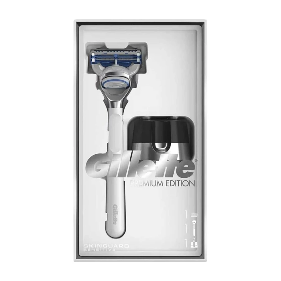 Gillette Skinguard Sensitive Tıraş Makinesi Premium Edition + Stand
