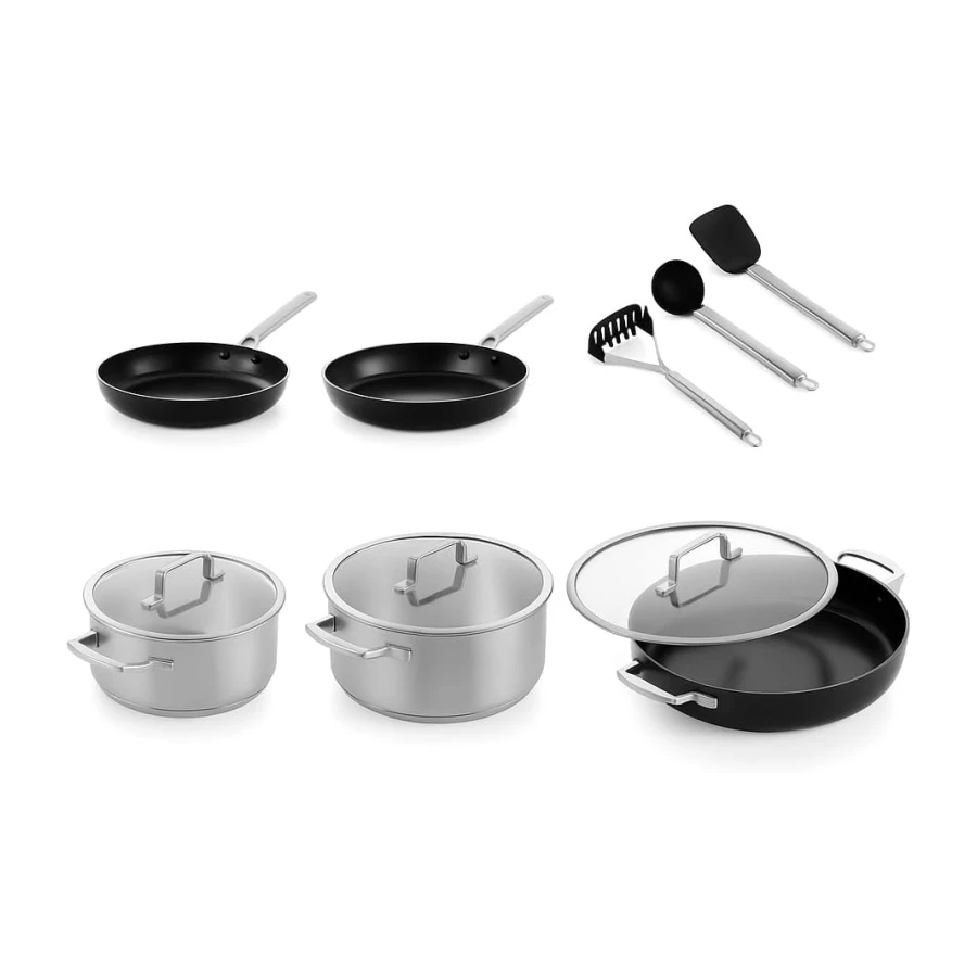 GreenPan Chef’s Collection 11 Parça Pişirme Seti – Thermolon™ Seramik Yapışmaz, PFAS’sız, İndüksiyon Uyumlu, Fırında Kullanılabilir