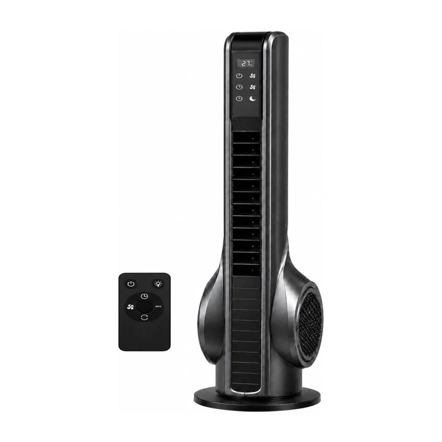 Turbo Akıllı Fan 70W Uzaktan Kumandalı Kule Vantilatör, Aromaterapi Özellikli, Dokunmatik LED Ekranlı, 3 Hız Kademeli, 3 Modlu, 12 Saat Zamanlayıcılı, Sessiz Çalışma, Salınımlı Fan