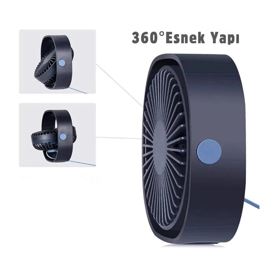 Masaüstü Vantilatör, Şarjlı Masaüstü Fan, 2000 Mah Batarya, Uzun Kullanım Süresi, 3 Kademeli Ayarlanır Güç Modu, Soğutucu Vantilatör, Sessiz Çalışma, Ergonomik Tasarım, Masaüstü Kullanım