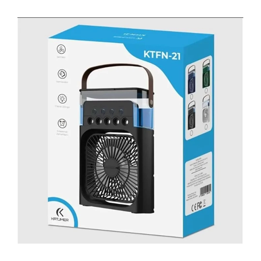 AKSU Katjmer KTFN-21 Buharlı Işıklı Masaüstü USB Fan (BEYAZ)