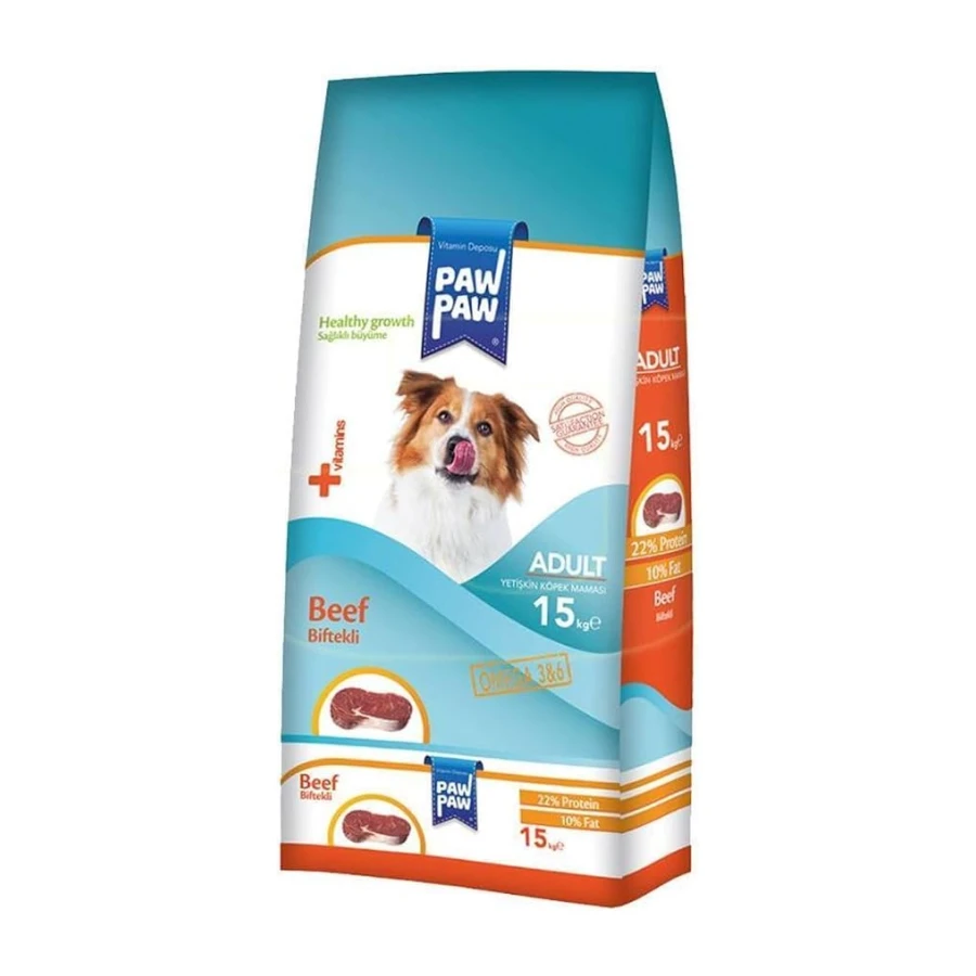 Pawpaw Yetişkin Köpek - Dana Etli (Biftekli) Kuru Mama 15 Kg