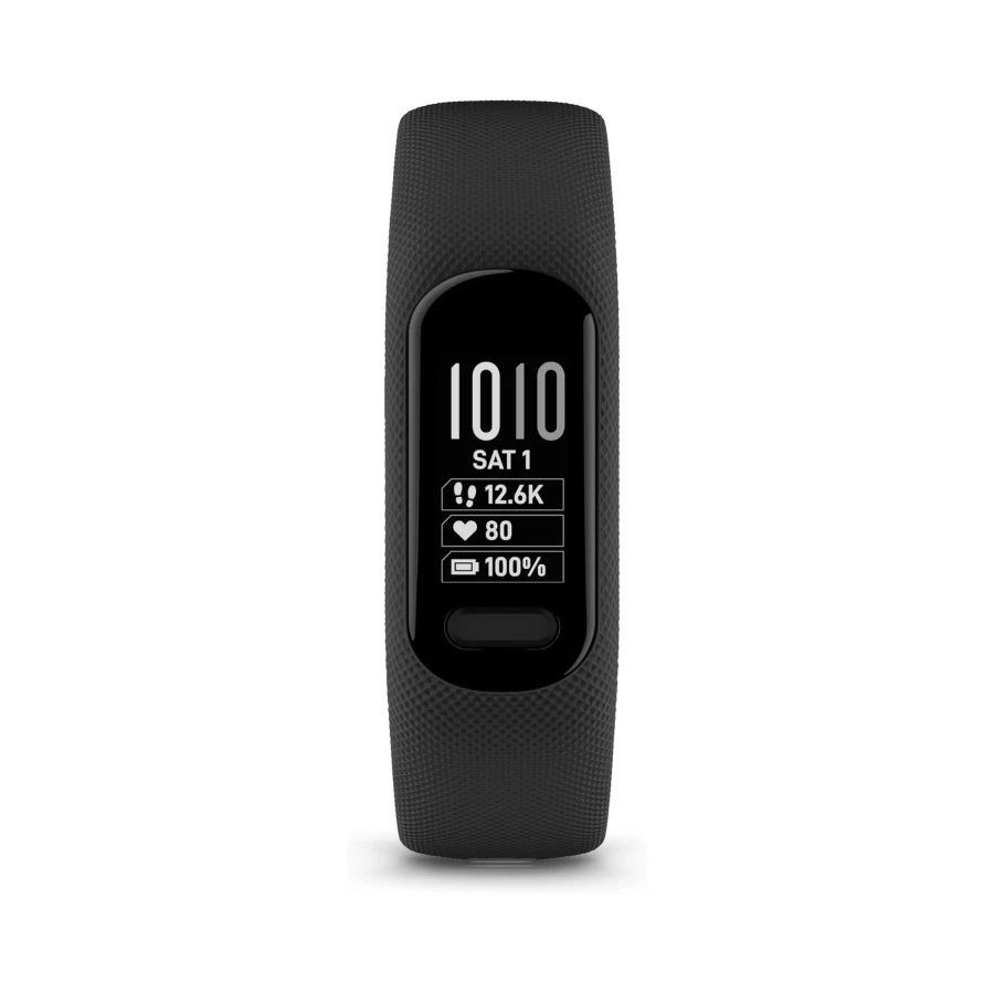 Garmin vívosmart 5 - Ekstra geniş OLED dokunmatik ekranlı fitness takip cihazı, uyku kalitesi ve kalp atış hızı izleme gibi sağlık fonksiyonları. 7 güne kadar pil ömrü, su geçirmez ve acil yardım.