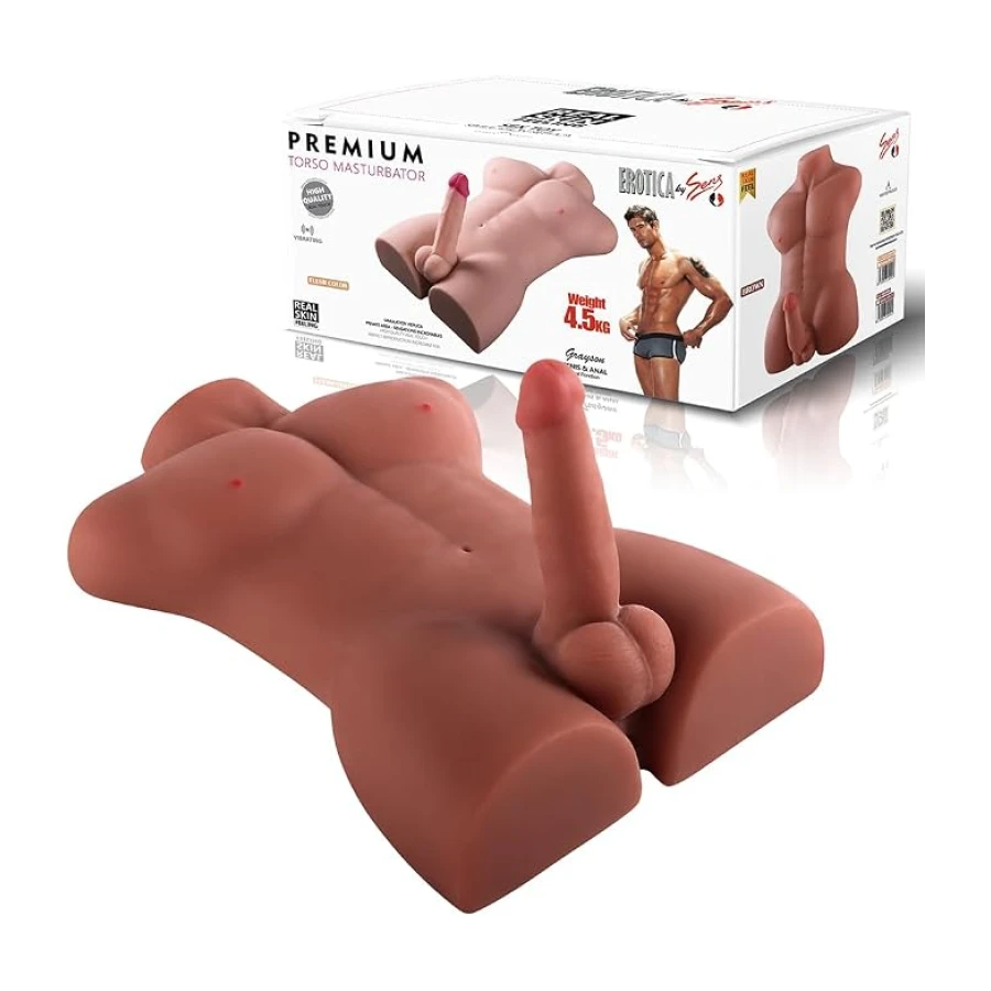 Anal Girişli 16 CM Titreşimli Yapay Penis Erkek Realistik Manken Yarım Vücut Dildo Gizli Gönderim