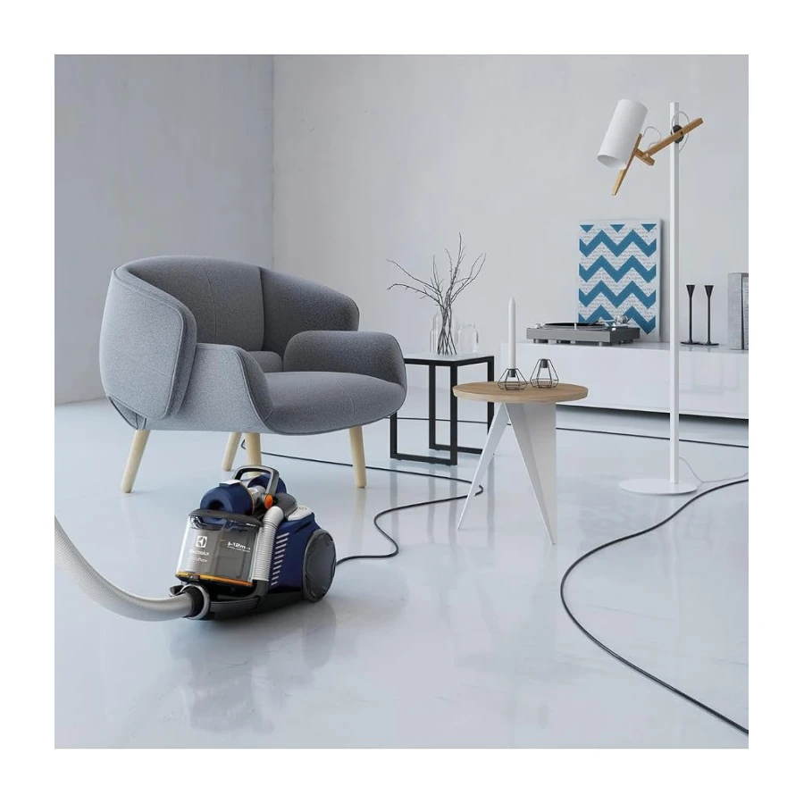Electrolux EUFC81DB UltraFlex Torbasız Elektrikli Süpürge | 750W | 12 m Erişim Mesafesi, Kolay Boşaltılabilir Toz Haznesi, Motion Control Sistemi, Yıkanabilir Hijyen Filtresi, Turbo Cyclonic
