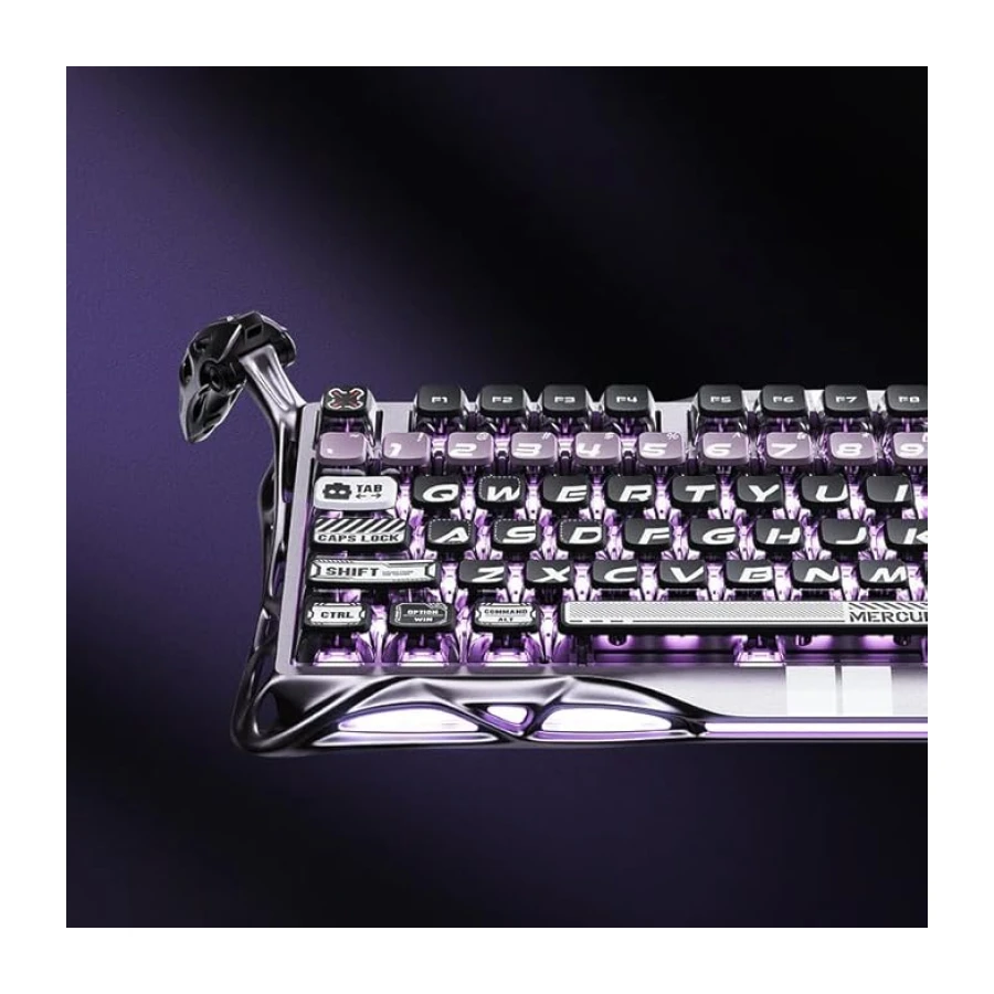 GravaStar Mercury V75 Pro HE Hall Effect Manyetik Switch Gaming Klavye, Hot-Swappable, Rapid Trigger, 8000Hz, 0.125ms Ultra Düşük Gecikme, Kablolu, RGB Işıklı, İngilizce Q, Iron Purple