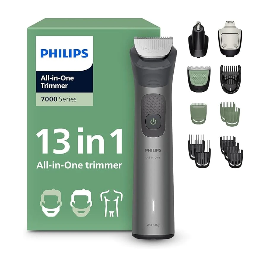 Philips All-in-One Trimmer 7000 Serisi, 13'ü 1 Arada Erkek Bakım Seti, BeardSense Teknolojisi, 120 Dakika Çalışma Süresi, MG7922/15