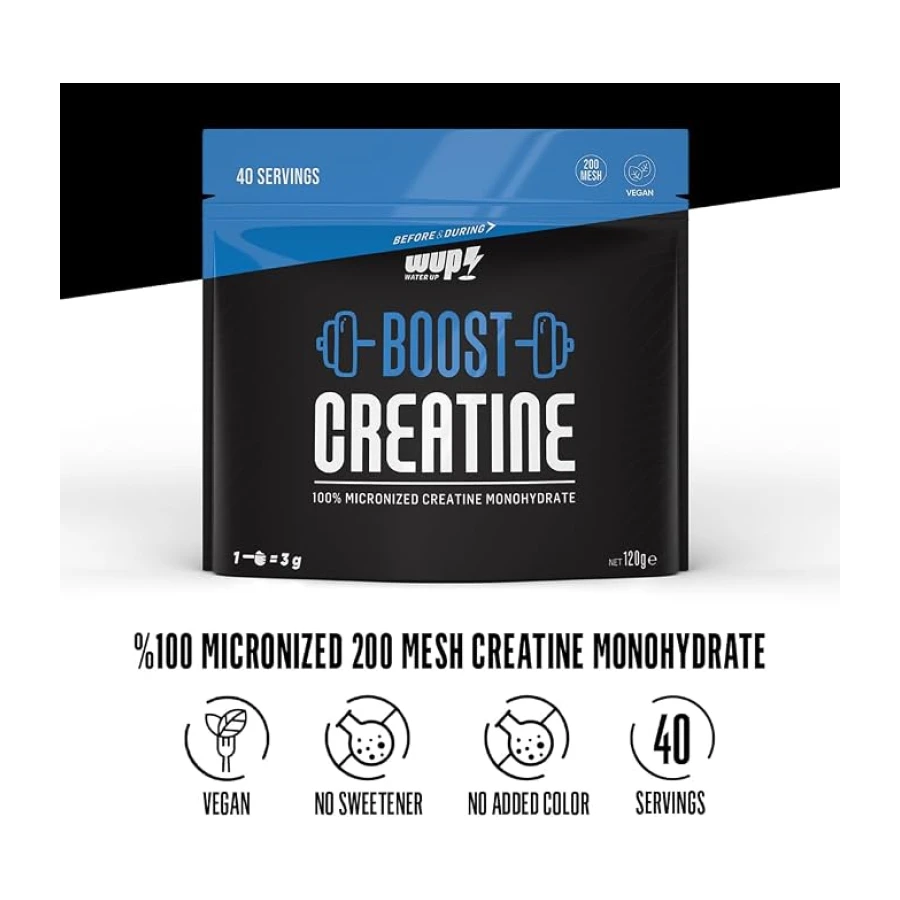 WUP Boost Creatine 40 Servis,%100 Mikronize Kreatin Monohidrat, Aromasız