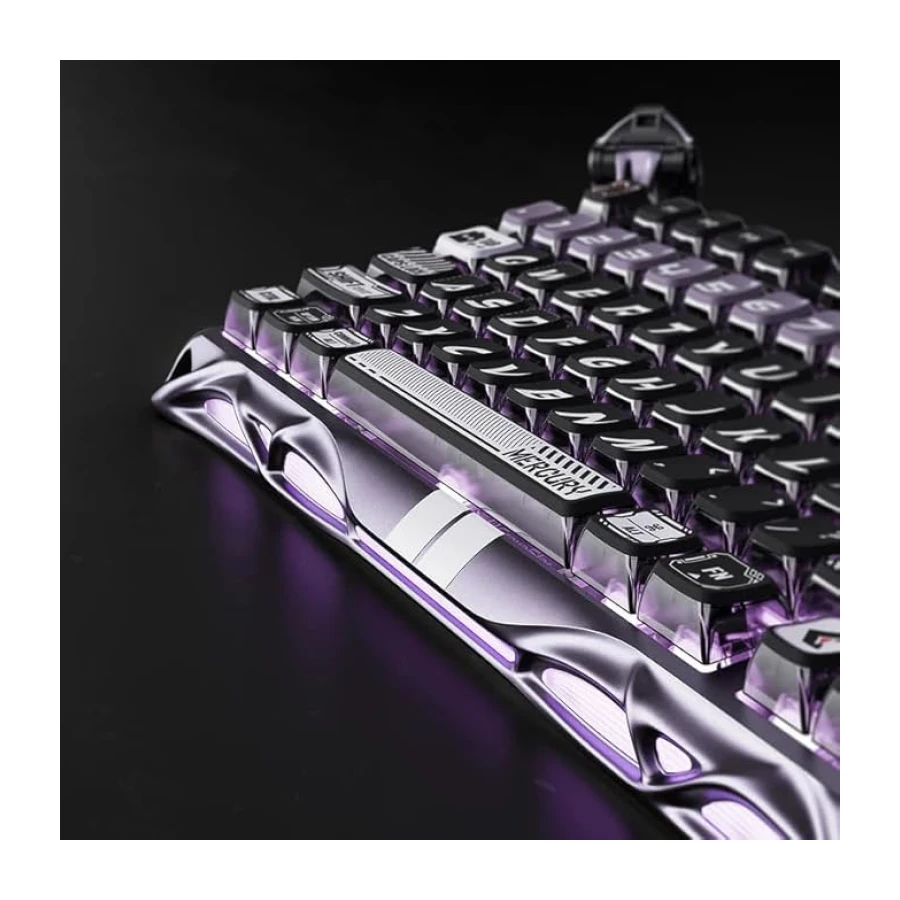 GravaStar Mercury V75 Pro HE Hall Effect Manyetik Switch Gaming Klavye, Hot-Swappable, Rapid Trigger, 8000Hz, 0.125ms Ultra Düşük Gecikme, Kablolu, RGB Işıklı, İngilizce Q, Iron Purple