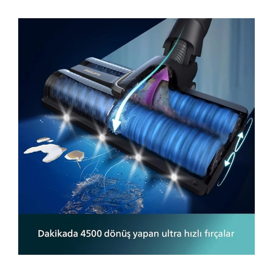 Philips 9000 Serisi AquaTrio Kablosuz Dikey Süpürge (XW9463/11) ve Philips Aqua Trio Uyumlu Zemin Temizleme Solüsyonu (XV1792/01)