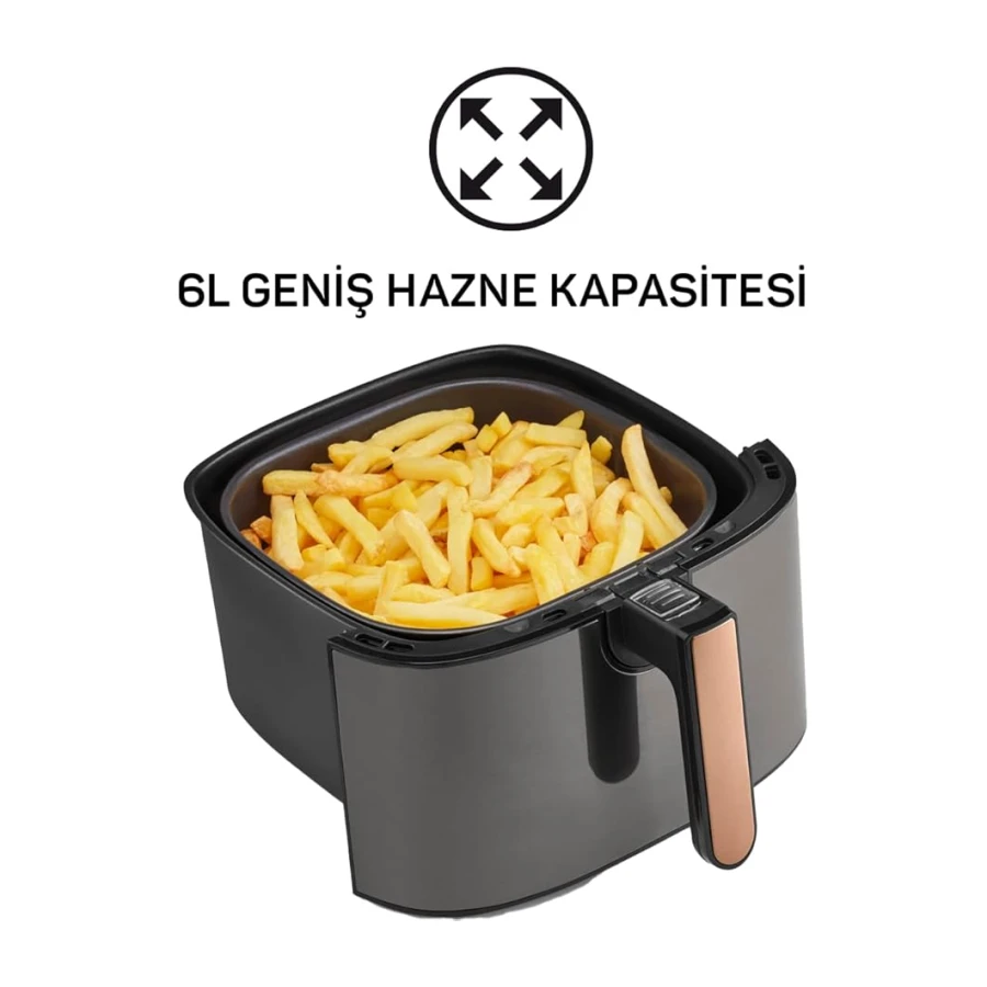 Arzum AR2074-G Airtasty XL Air Fryer Sıcak Hava Fritözü Gümüş