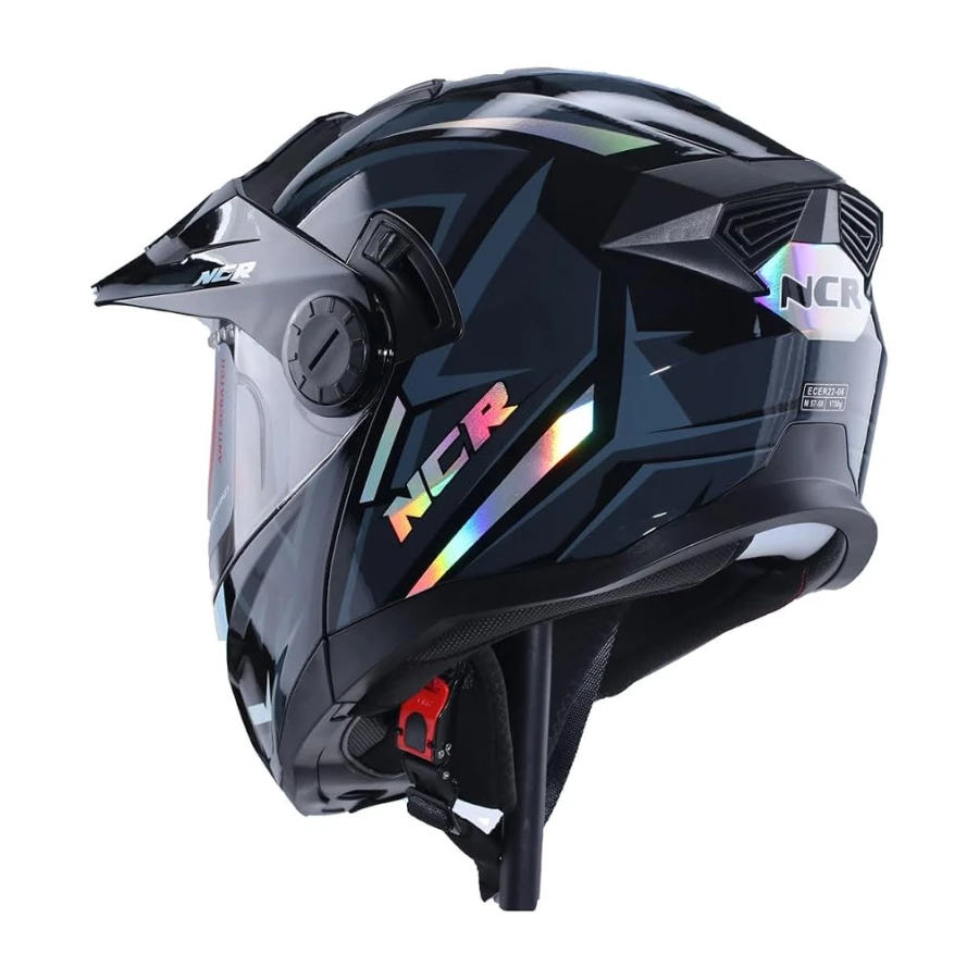 X-Cross Çene Açılır Kask Mavi Gri (ECE-22.06)