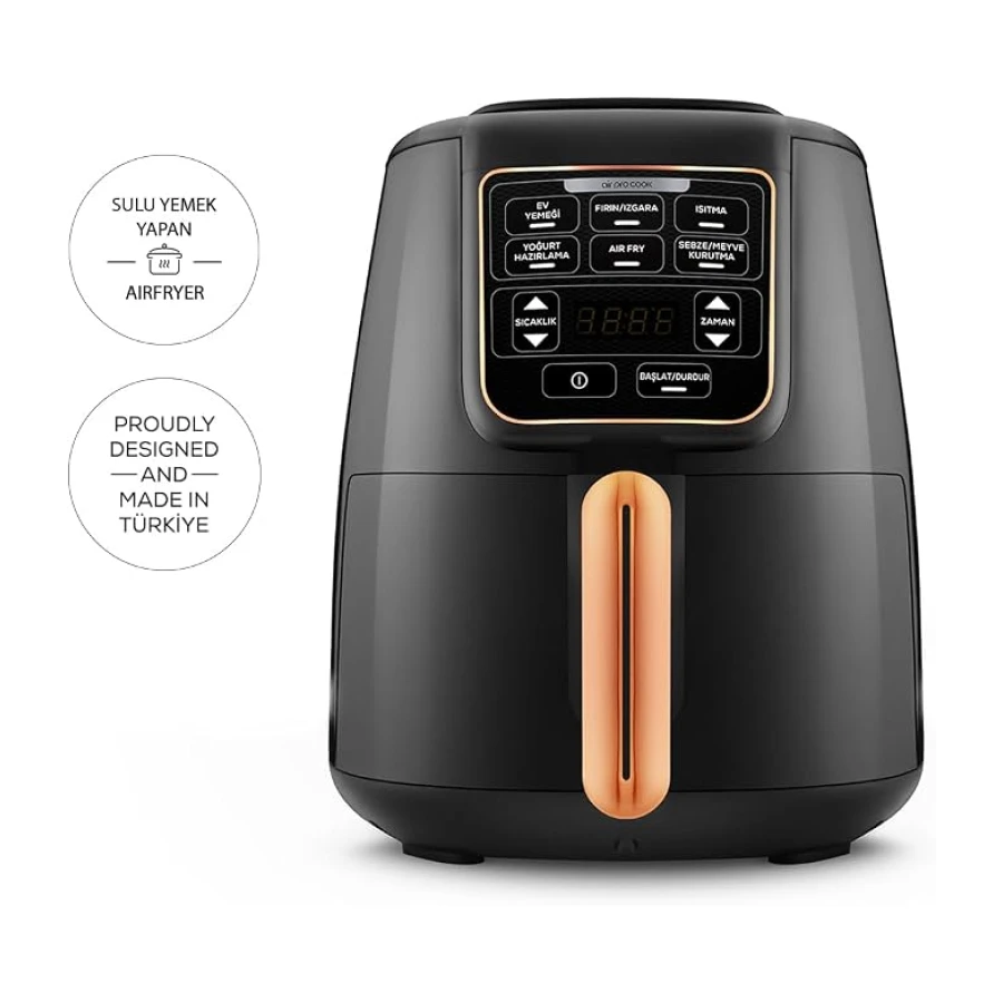 Karaca Air Pro Cook XL 2 In 1 Konuşan Airfryer Siyah Copper