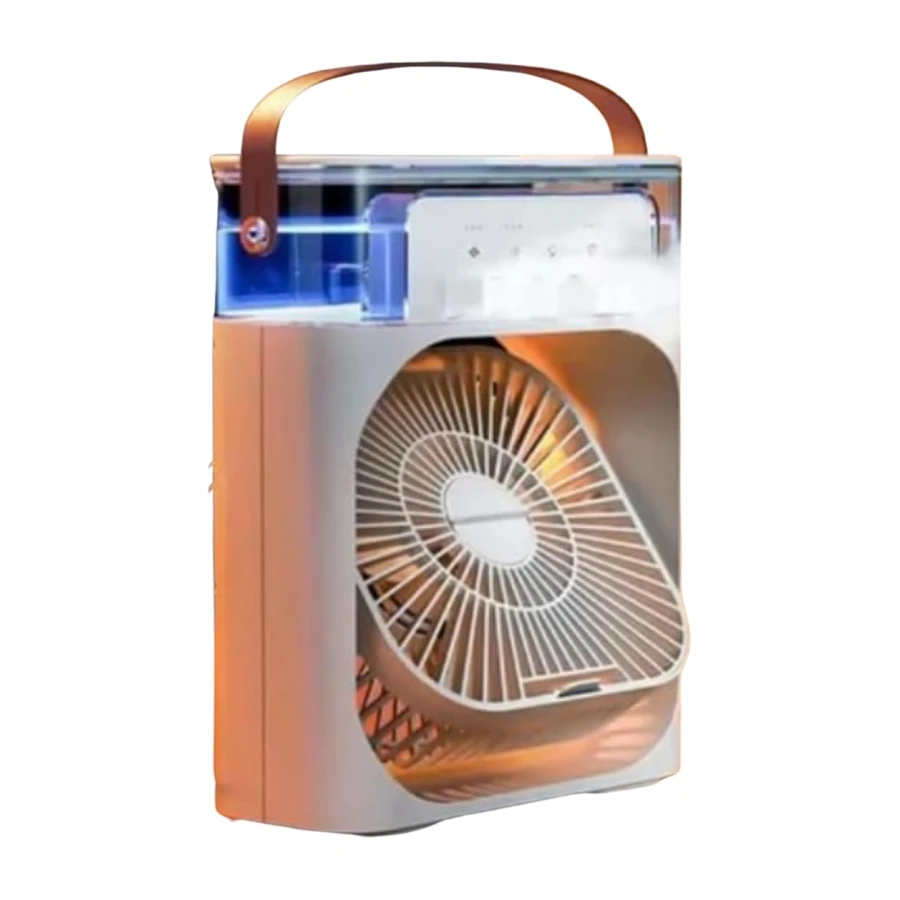 Buzlu Vantilatör Mini Fan 5 Spreyli Su Püskürtmeli 600 ML Buhar Makinesi Nemlendirici Mini Klima Rgb