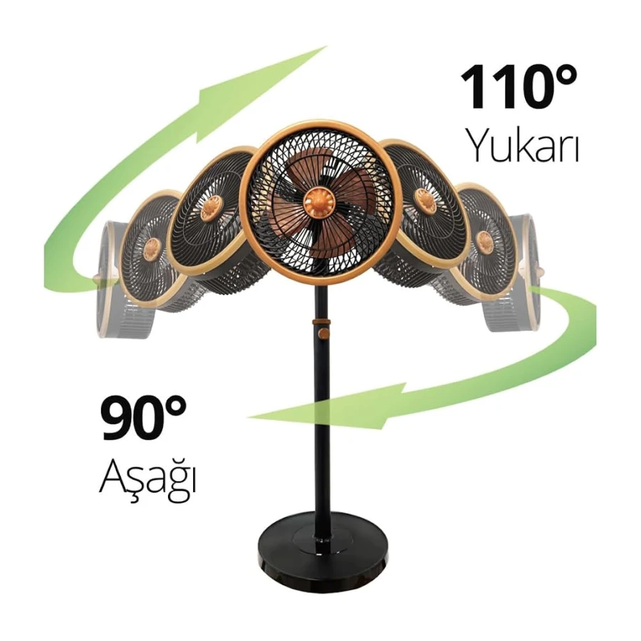 Kıwı Kfan-7419 Salınım Fonksiyonlu Metal Kanatlı Sirkülasyonlu Vantilatör Siyah